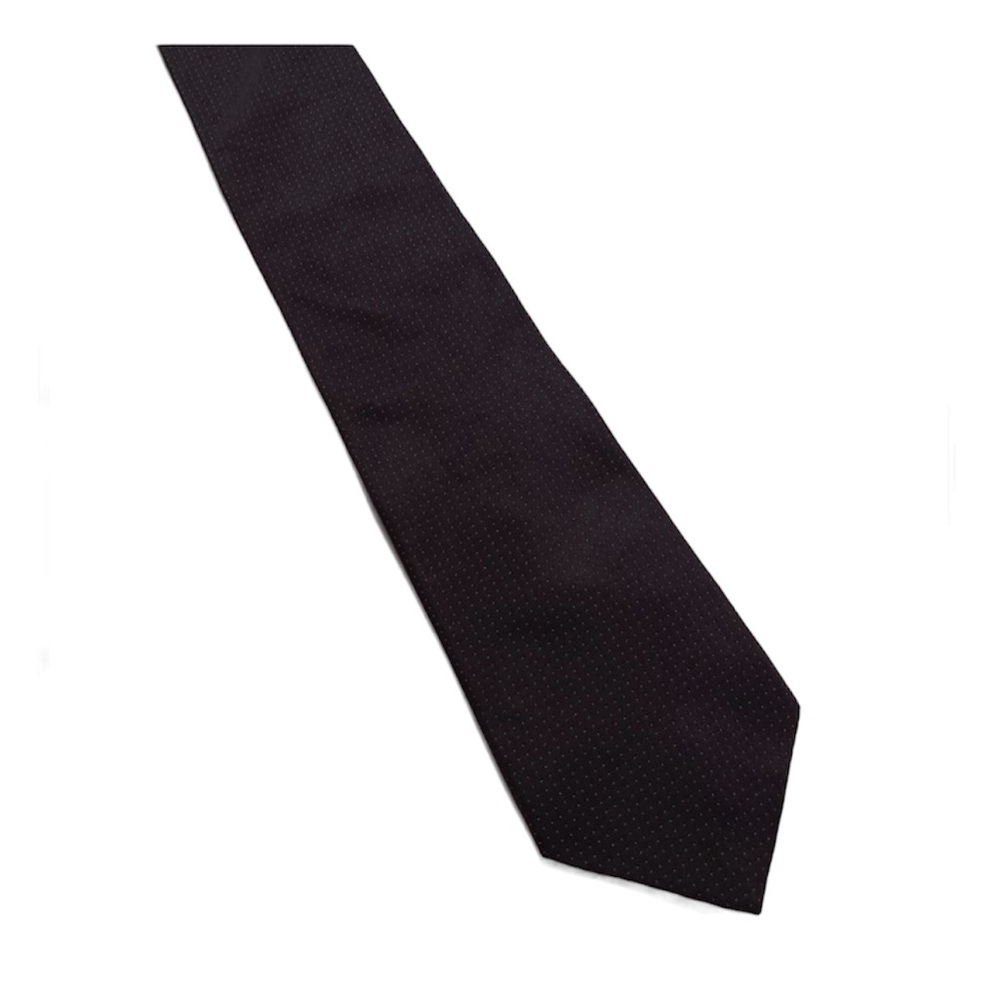 DKNY Men Necktie Black Polka Dot 100% Silk 58"L - Picture 2 of 5